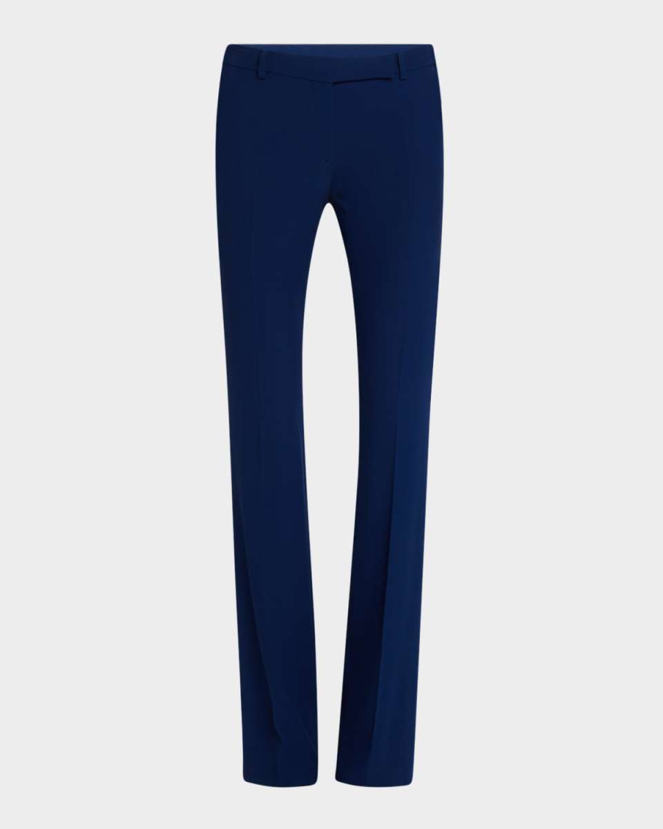Bootcut Leaf Crepe Trousers